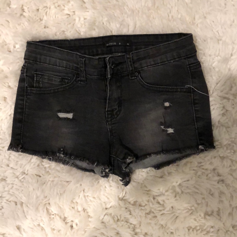 Black jean shorts
